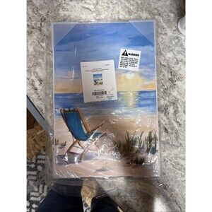 Folding Chair Sunset Beach Landscape Summer Ombré Sky Wall Art Home Decor